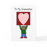 valentine boy bear holding card for godmother