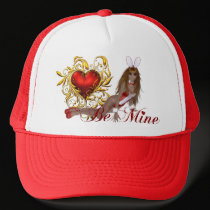 Valentine Bunny Girl T Hat hats
