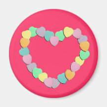 Valentine Candy Hearts Heart Fridge Magnets