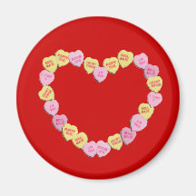 Valentine Candy Hearts Heart Refrigerator Magnet
