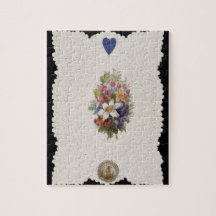 Valentine card depicting flowers, c.1840 (colour l puzzle