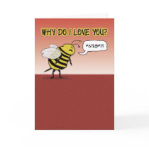 Valentine card: Just bee cuss