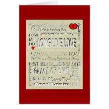 Valentine Card Love Songs Subway Art