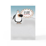 Valentine card: Penguin with warm heart