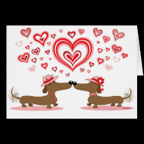 Valentine Dachshunds - Customized cards