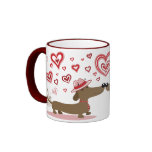 Valentine Dachshunds LOVE YOU! mug