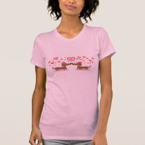 Valentine Dachshunds Pink t-shirt t-shirts