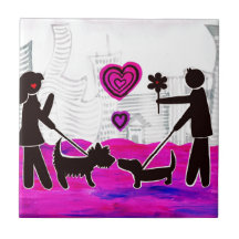 valentine dogs tiles