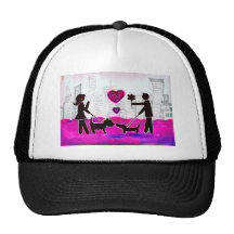 valentine dogs trucker hats