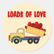 Valentine Dump truck with Loads of Love Stickers