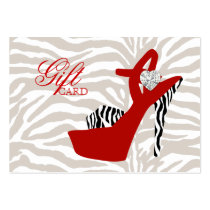 VALENTINE Fashion Gift Card Shoe Zebra Red Business Card Templates