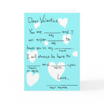 Valentine fill in the blank card