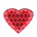 Valentine Flock Pattern Heart Black T-Shirt