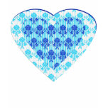 Valentine Flock Pattern Heart Blue T-Shirt