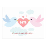 Valentine Flying Love Birds Postcard