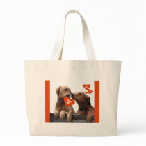 VALENTINE GOLDEN RETRIEVER KISS ME BE MINE CANVAS BAG