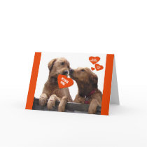 VALENTINE GOLDEN RETRIEVER KISS ME BE MINE GREETING CARD