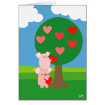 Valentine gros et carte de voeux d'arbre d'amour cartes