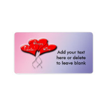 Valentine Heart Balloons Address Label