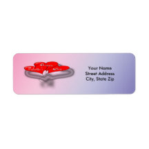 Valentine Heart Balloons Return Address Label