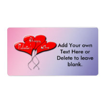 Valentine Heart Balloons Shipping Label