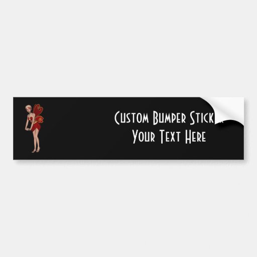 Valentine Hearts 3D Fairy -2 Bumper Sticker