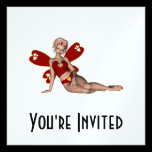Valentine Hearts 3D Fairy invitations