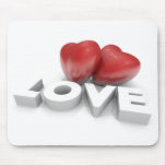 Valentine hearts and love word alfombrillas de raton