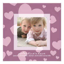 Valentine Hearts Confetti :: Photo Card / Invite