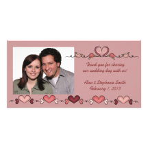 Valentine Hearts Thank You Photo Cards