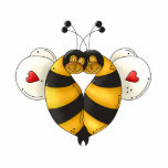 Valentine Hugging Bees in Love photo sculptures
