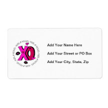 Valentine Hugs and Kisses Custom Shipping Label