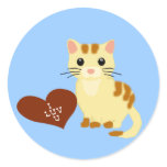 Valentine Kathy Kitten Round Sticker