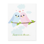 Valentine Love Birds Postcard