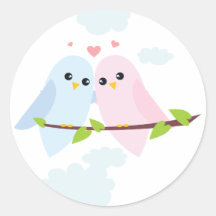 Valentine Love Birds Sticker