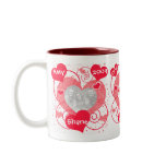 Valentine Love Hearts Custom Photo & Text Mug