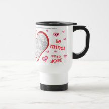 Valentine Love Hearts Custom Photo & Text Mug