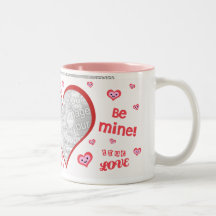Valentine Love Hearts Custom Photo & Text Mug