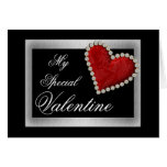 Valentine love red heart romantic card