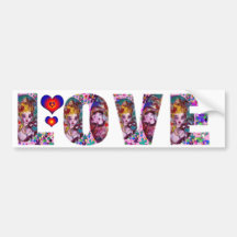 VALENTINE LOVE  VENETIAN MASQUERADE PARTY BUMPER STICKERS