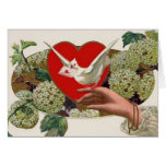 Valentine Message With Heart And Dove Card