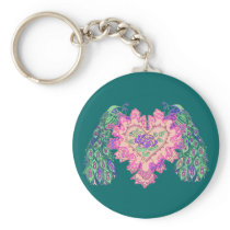 Valentine Peacock Keychains