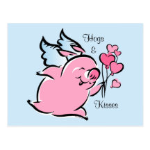 Valentine Pig Personalized Postcard