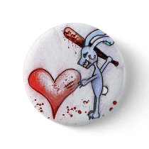 Valentine Rabbit Pinback Button