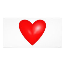 Valentine Red Heart Photo Card Template