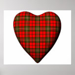 Valentine Red Heart Scottish Scott Tartan Textured posters