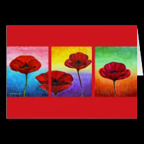 Valentine Red Poppies Painting - Multi cards