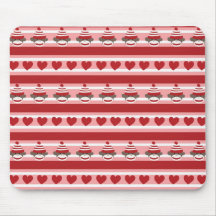 Valentine Sock Monkey Stripes Mousepad