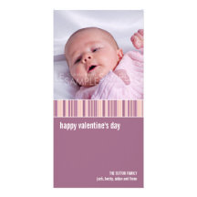 Valentine Stripes :: Valentine's Day Photocard Personalized Photo Card