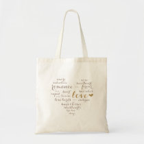 Valentine Subway Art Love Tote Bag bags